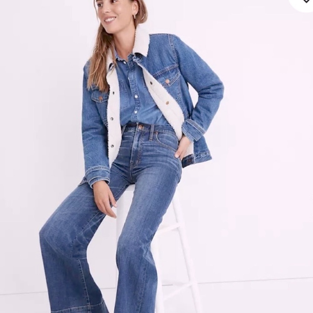 Madewell Oversized Sherpa Jean Jacket Small